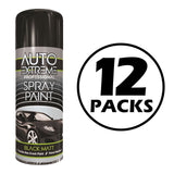 12X Auto Extreme Black Matt Spray Paint 400ml