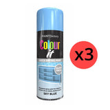 3X Paint Factory Sky Blue Gloss Spray Paint 400ml