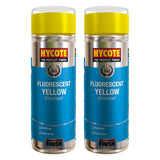 2X Hycote Fluorescent Yellow Spray Paint 400ml