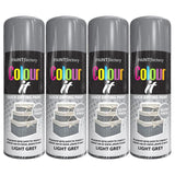 4X Paint Factory Light Grey Gloss Spray Paint 400ml