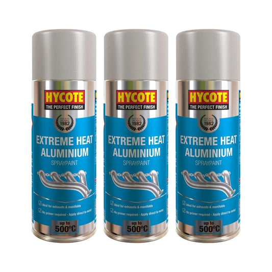 3X Hycote Extreme Heat Aluminium Spray Paint 400ml