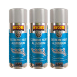 3X Hycote Extreme Heat Aluminium Spray Paint 400ml