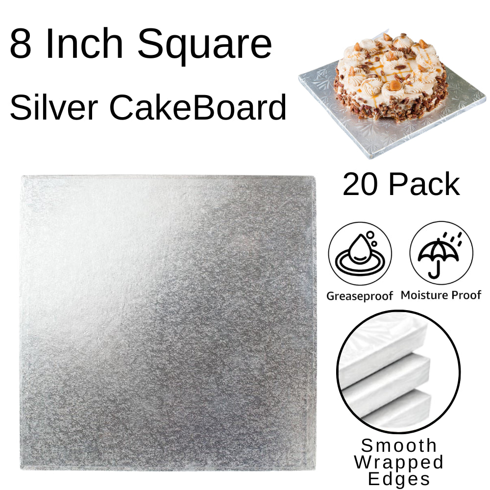 20 Board - 8" Square Silver Double Thick Cards