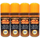 4X Paint Factory Fluorescent Neon Orange Spray Paint 200ml