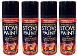 4X High Temp Black Stove Spray Paint 400ml