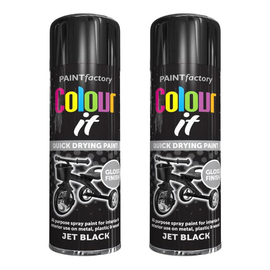 2X Paint Factory Black Gloss 250ml