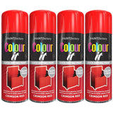 4X Paint Factory Crimson Red Gloss Spray Paint 400ml