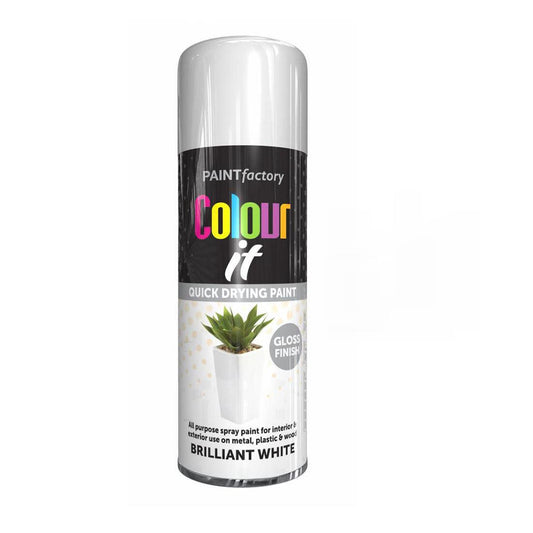 Paint Factory Brilliant White Gloss Spray Paint 400ml