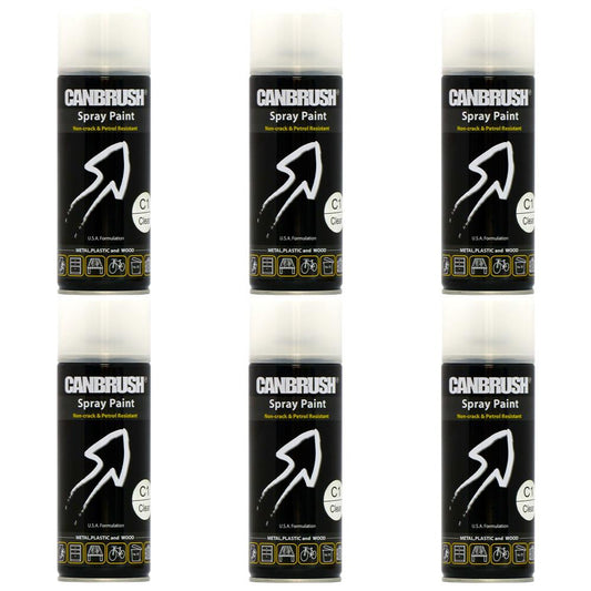 6X Canbrush C1 Clear Spray Paint 400ml