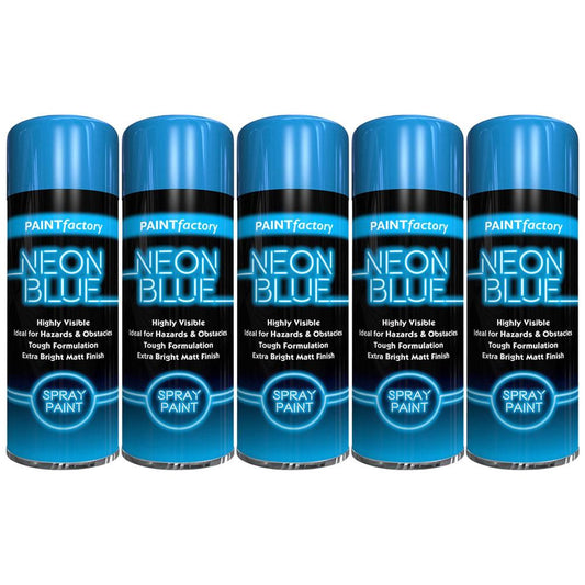 5X Paint Factory Blue Fluorescent Neon Spray Paint 200ml