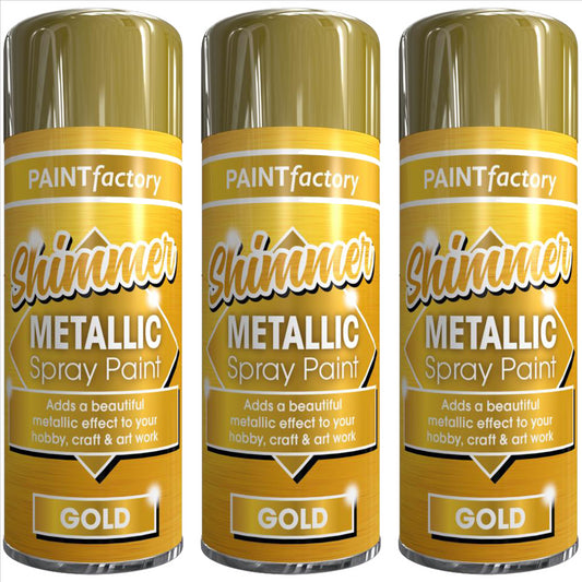 3X Paint Factory All Purpose Gold Metallic 200ml