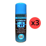 3X Paint Factory Blue Fluorescent Neon Spray Paint 200ml