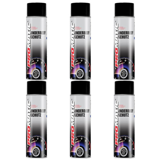 6X Promatic Black Underbody Spray Paint 500ml