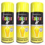 3X Paint Factory Sunshine Yellow Gloss Spray Paint 250ml