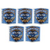 5X Hammerite Smooth Blue Paint 250ml