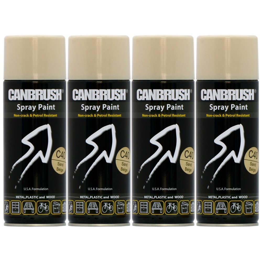 4X Canbrush C40 Sand Beige Spray Paint 400ml