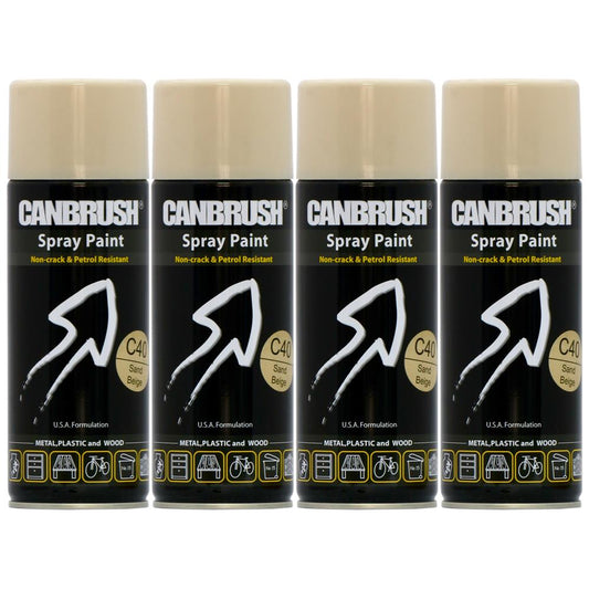 4X Canbrush C40 Sand Beige Spray Paint 400ml