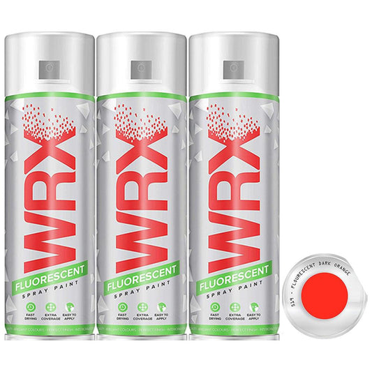 3X WRX Fluorescent Dark Orange 519 Spray Paint 400ml