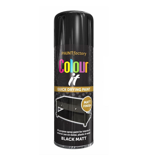 Paint Factory Black Matt Spray Paint 400ml