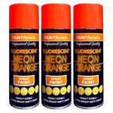 3X Paint Factory Neon Orange Spray Paint 400ml