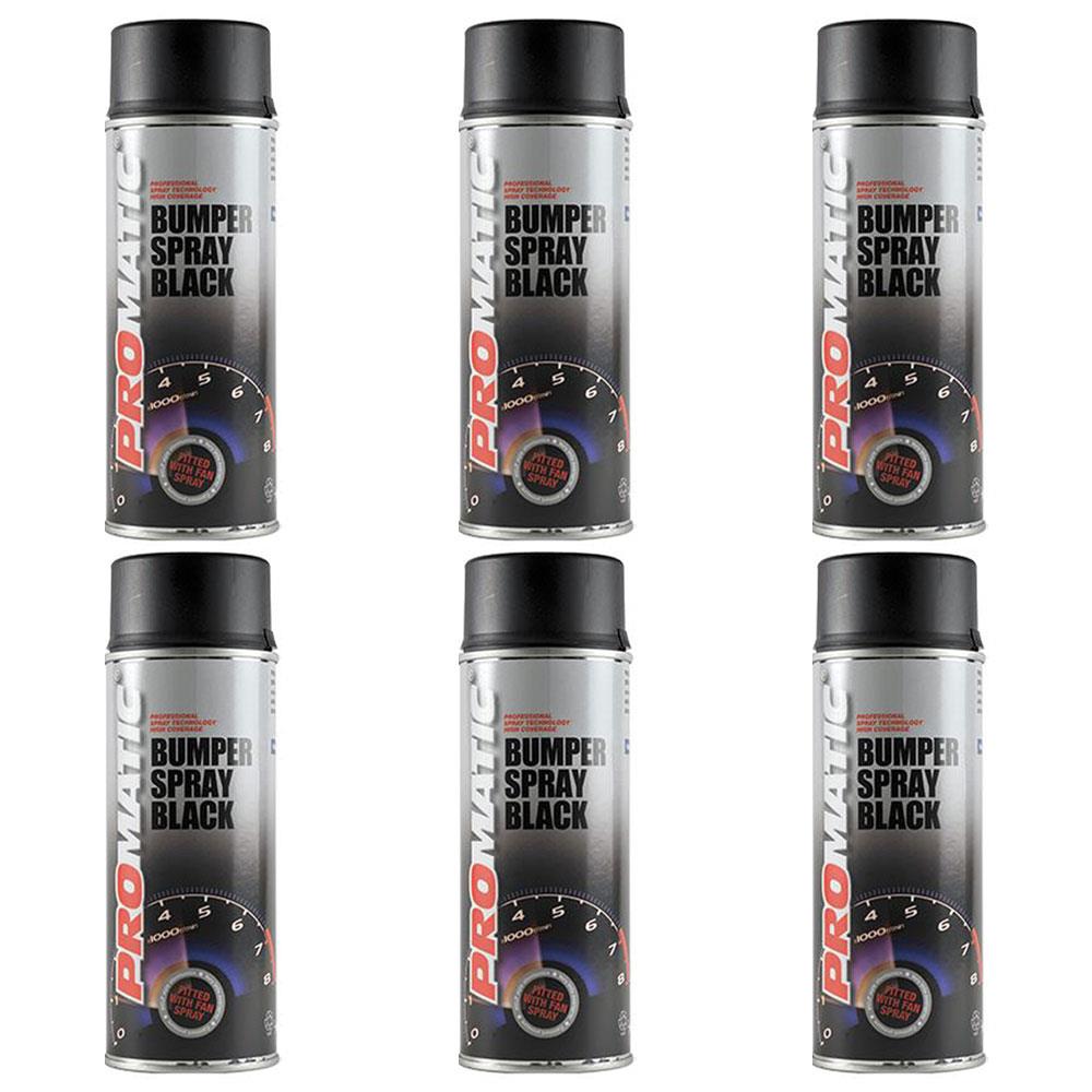 6X Promatic Bumperspray Black Spray Paint 400ml