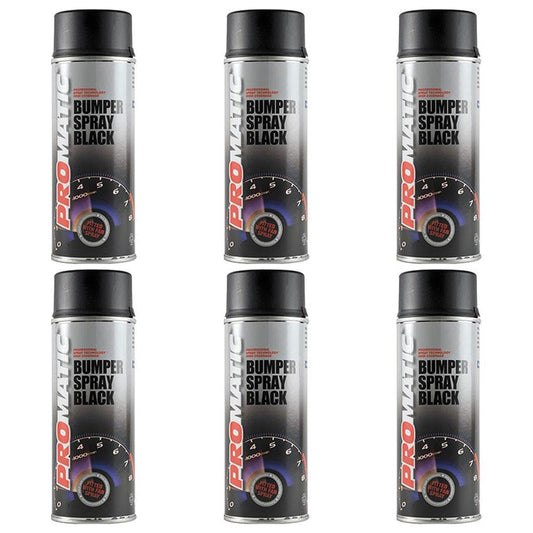 6X Promatic Bumperspray Black Spray Paint 400ml