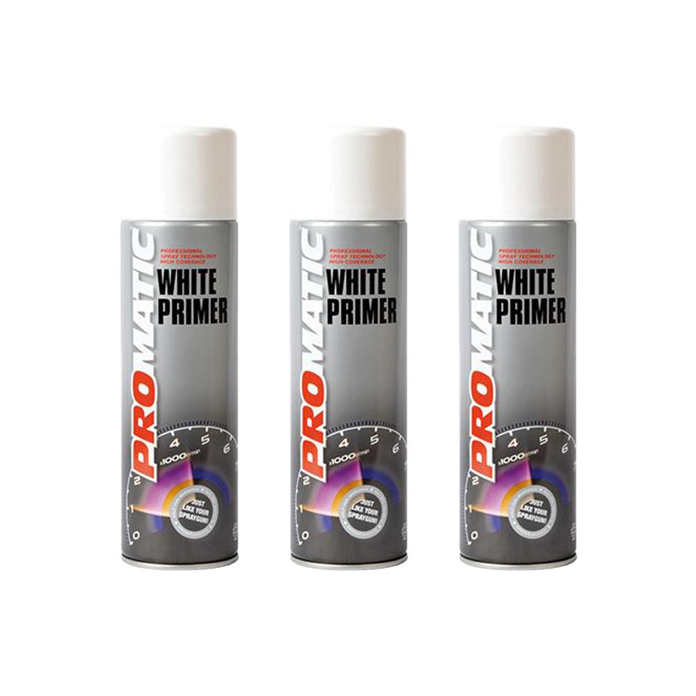 3X Promatic White Primer Spray 500ml