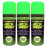 3X Paint Factory Fluorescent Neon Green Spray Paint 200ml