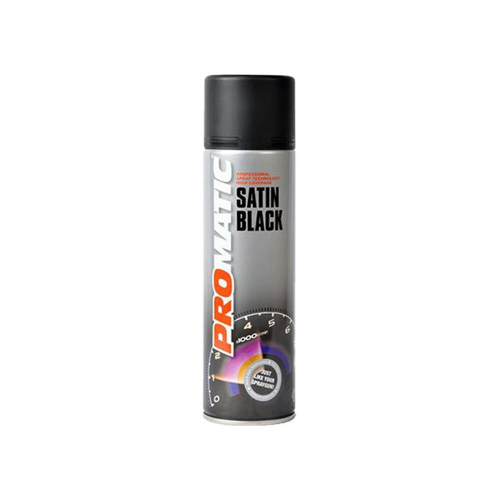 Promatic Satin Black Spray Paint 500ml