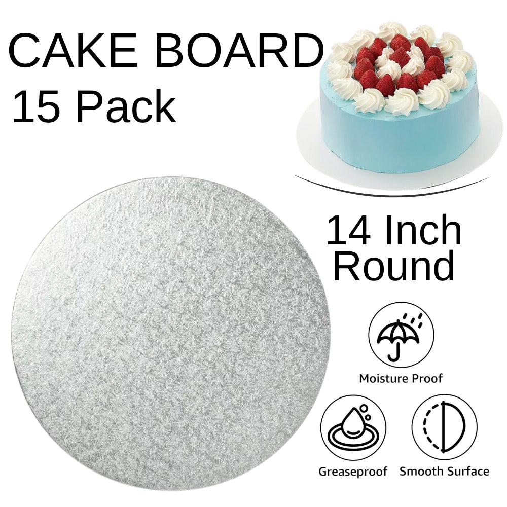 15 Board - 14" Round Silver Double Thick Cards