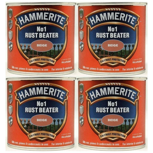 4X Hammerite No.1 Rustbeater Beige 250ml