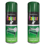 2X Paint Factory Forest Green Gloss Spray Paint 400ml