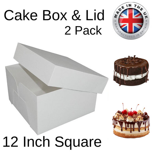 2X Cake Box 12"(12" Lid & 12" Base)