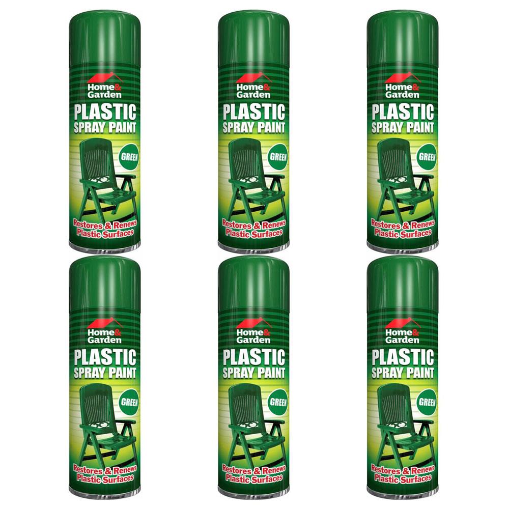 6X Home & Garden Plastic Green Spray Paint 300ml