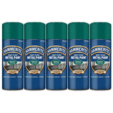 5X Hammerite Smooth Dark Green Spray Paint 400ml