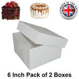 2 Box6" Cake Box & Lidfolded And Boxed