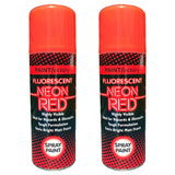 2X Paint Factory Red Fluorescent Neon Spray Paint 200ml