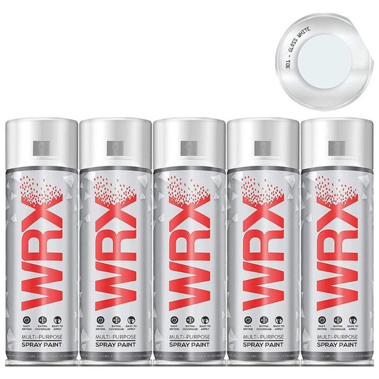 5X WRX Gloss White Spray Paint 400ml