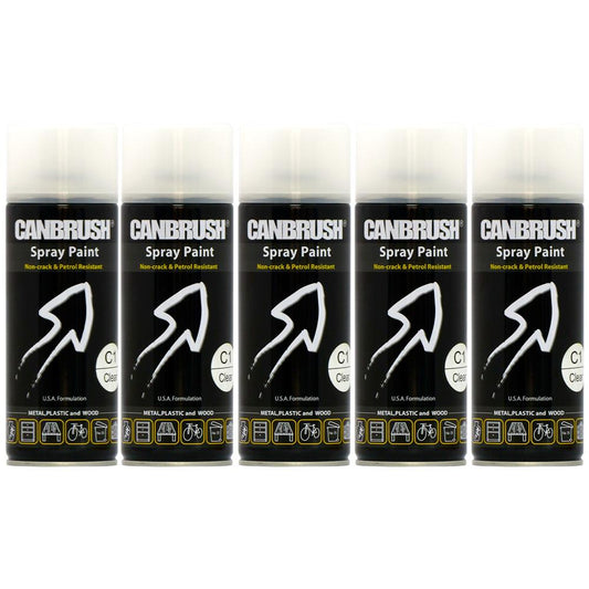 5X Canbrush C1 Clear Spray Paint 400ml