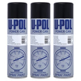 3X Upol Power Can Satin Black Spray Paint 500ml