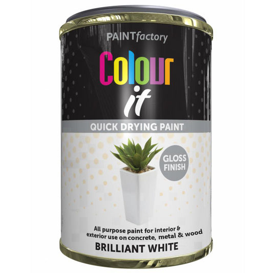 Paint Factory Brilliant White Gloss Tin Paint 300ml