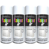 4X Paint Factory Antique White Gloss Spray Paint 400ml