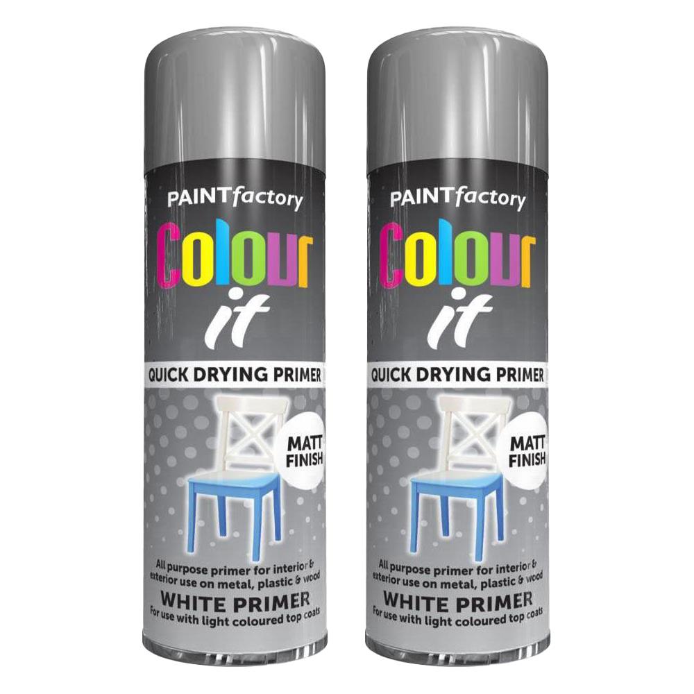 2X Paint Factory Auto White Primer Spray 250ml