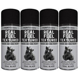 4X Paint Factory Textured Effect Black Spray Paint 400ml