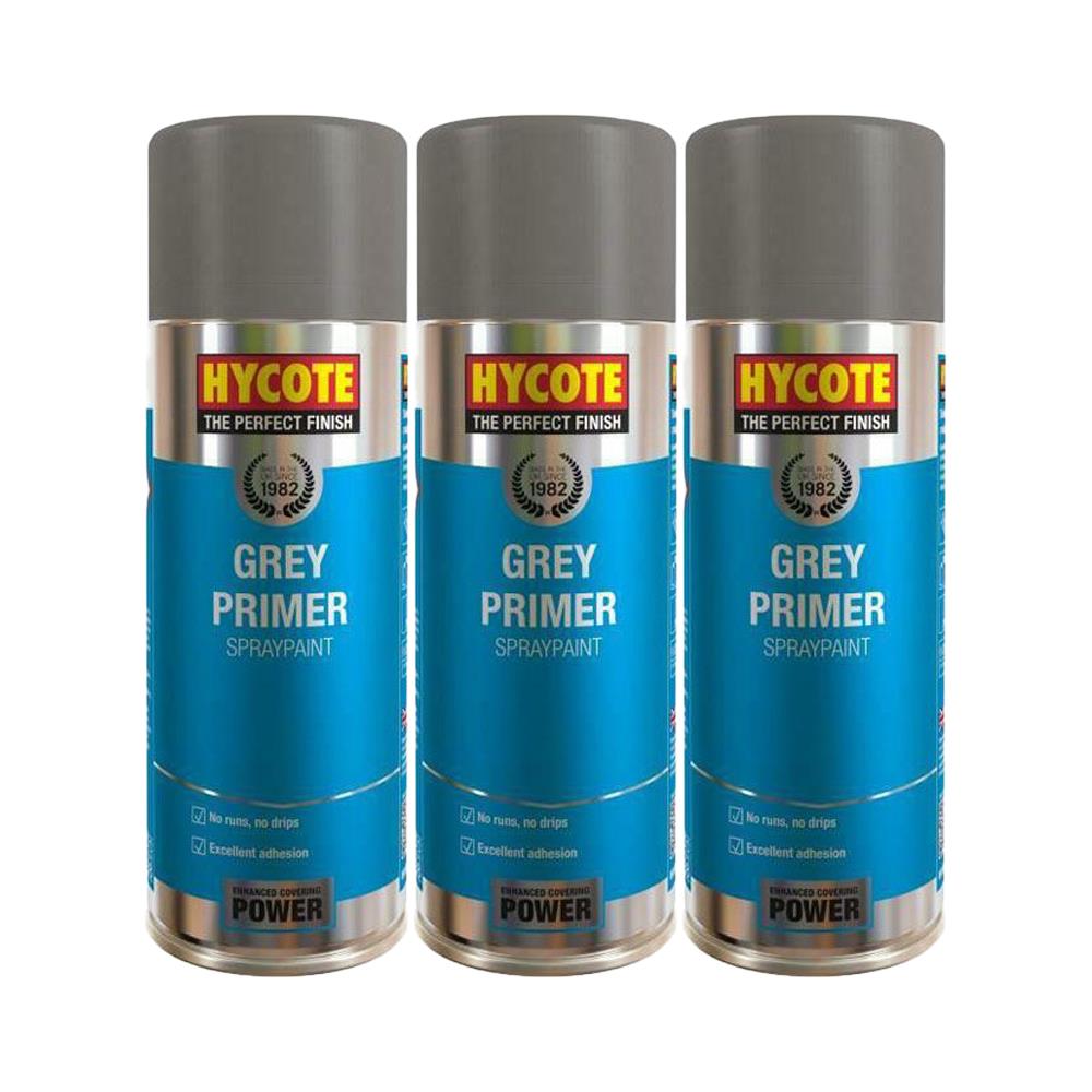 3X Hycote Grey Primer Spray 400ml