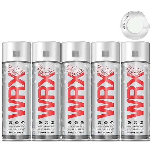 5X WRX Matt White Spray Paint 400ml