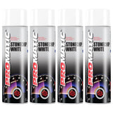 4X Promatic Stonechip White Spray Paint S500ml