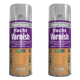 2X Paint Factory Clear Yacht Varnish Spray 400ml