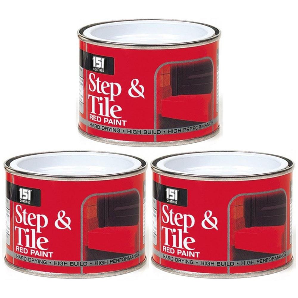 3X Step & Tile Red Paint Tin 180ml