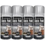 4X Silver Fabric & Vinyl Spray Paint 200ml